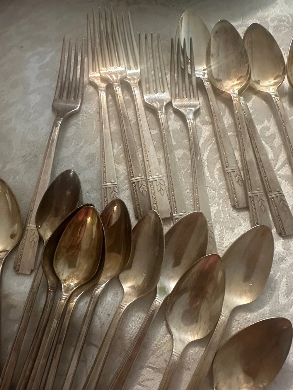 Vintage Oneida Prestige Plate Grenoble Silver plate Flatware 47 Pieces